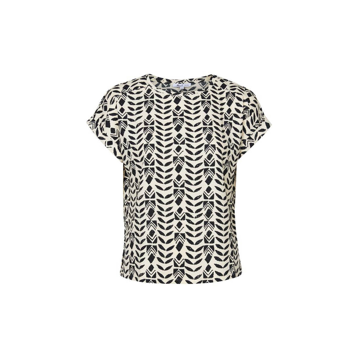 Miss Etam top met all over print ecru zwart