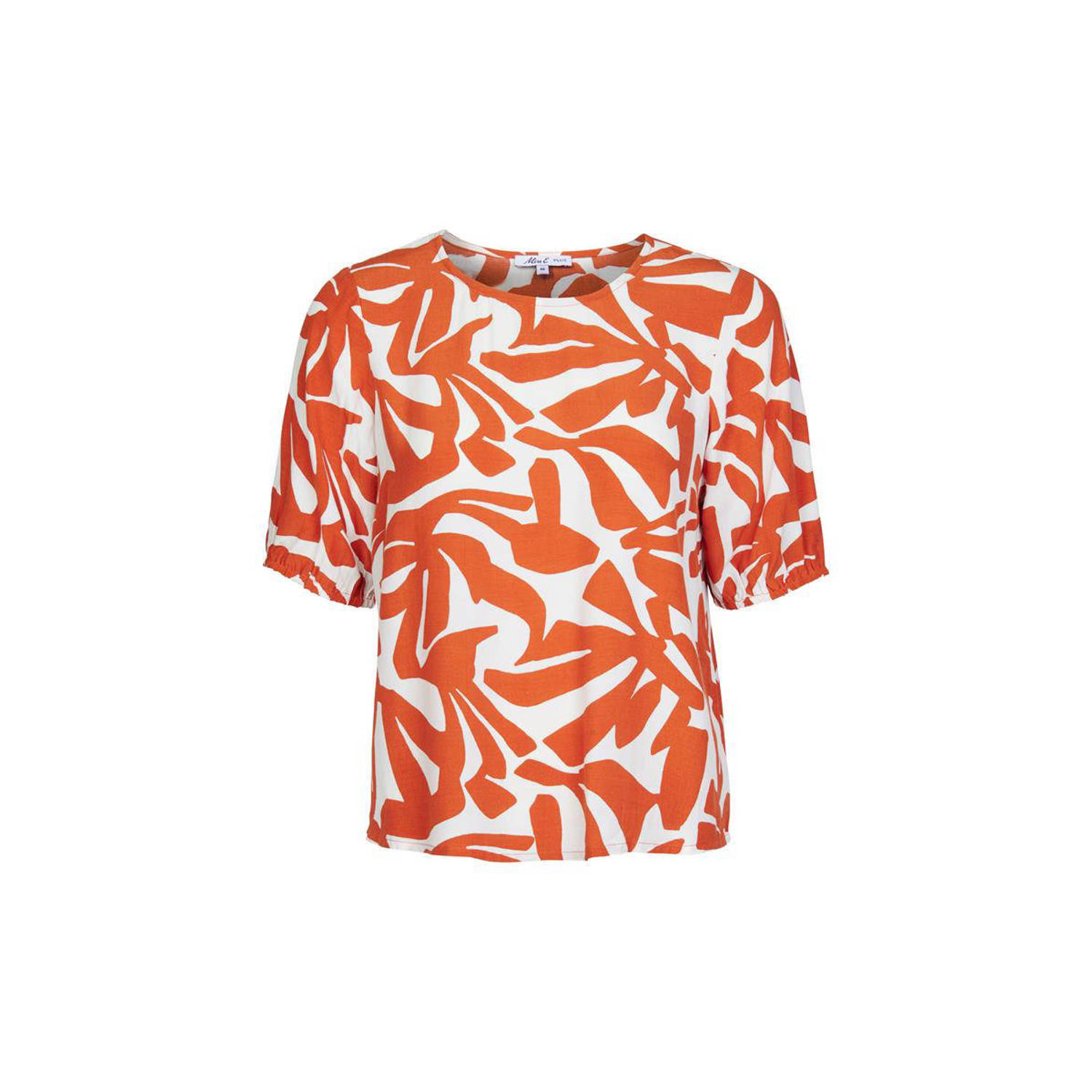 Miss Etam top met all over print oranje wit