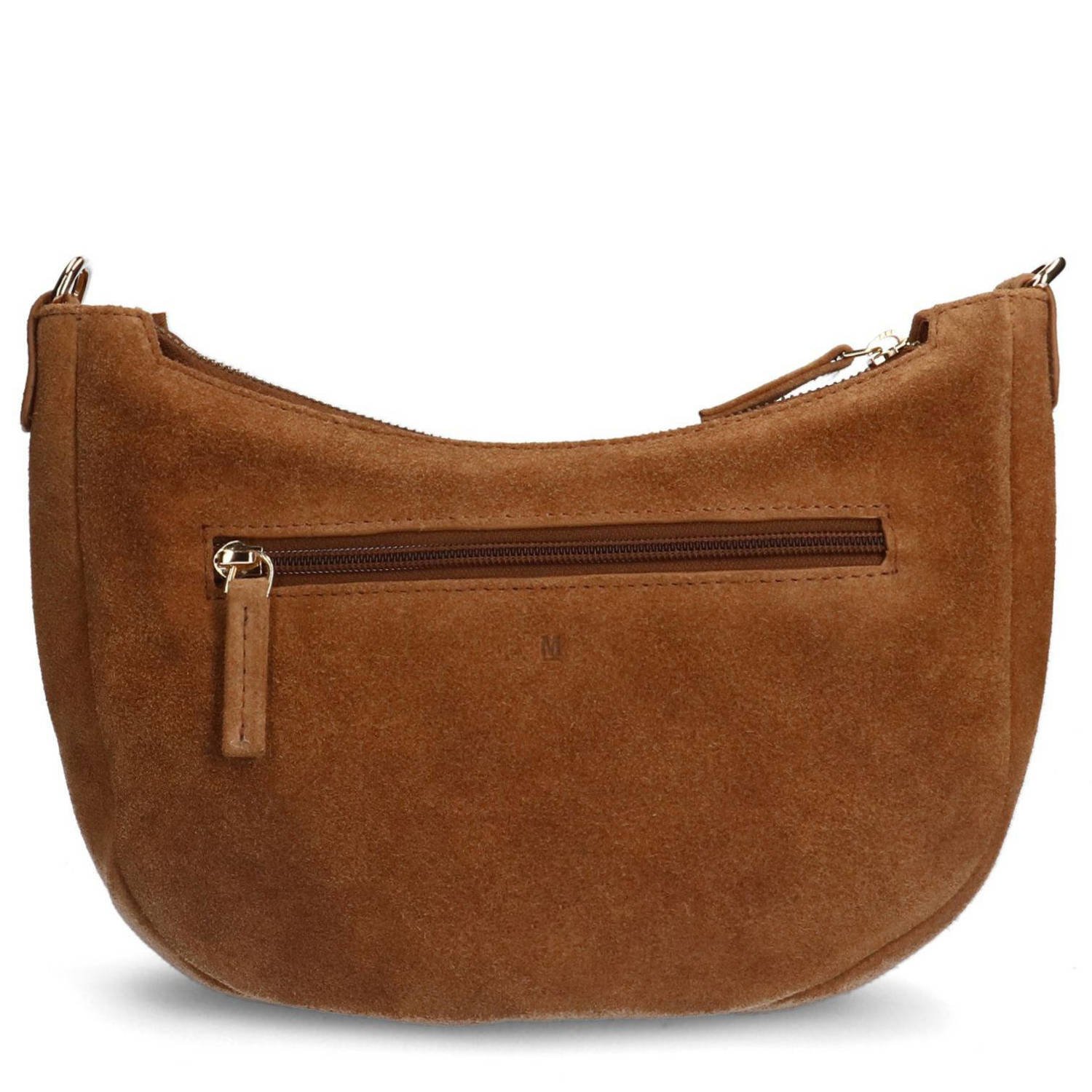 Manfield suède crossbody tas cognac