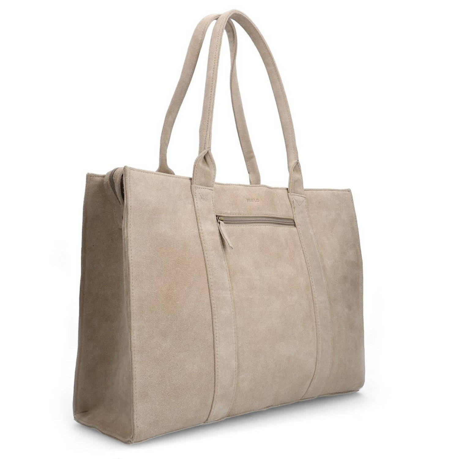 Manfield suède shopper beige