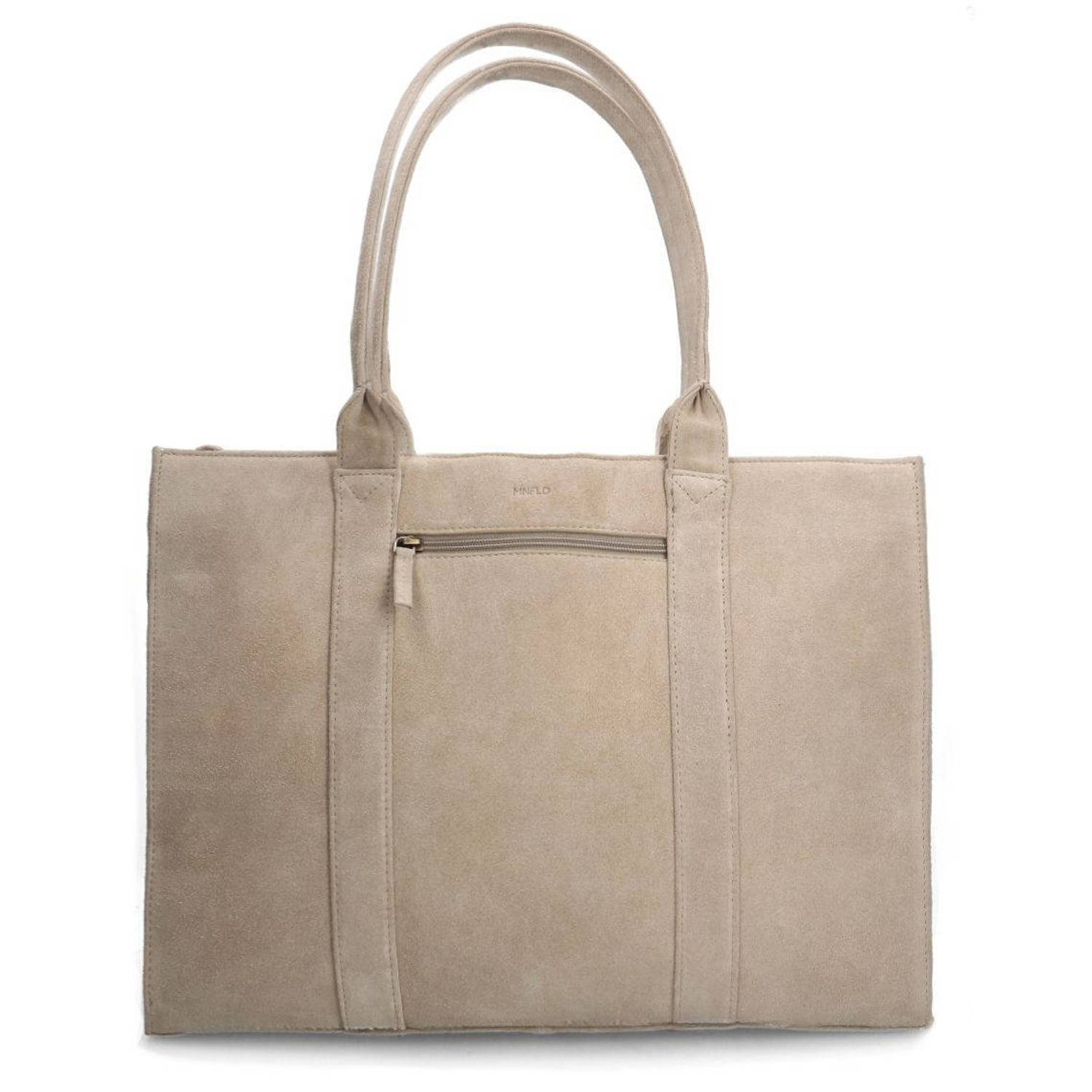 Manfield suède shopper beige