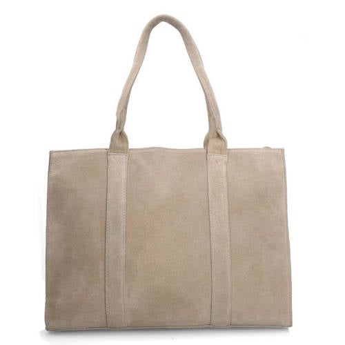 Manfield suède shopper beige afbeelding