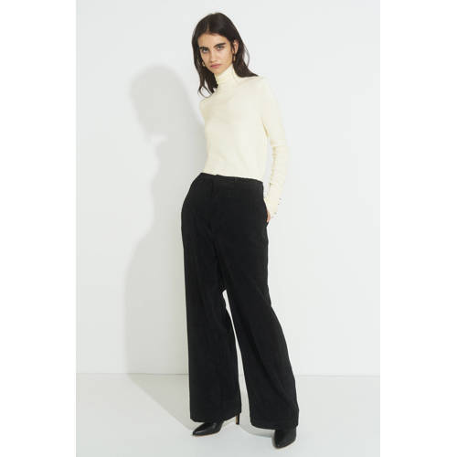 Ruby corduroy wide leg broek zwart afbeelding