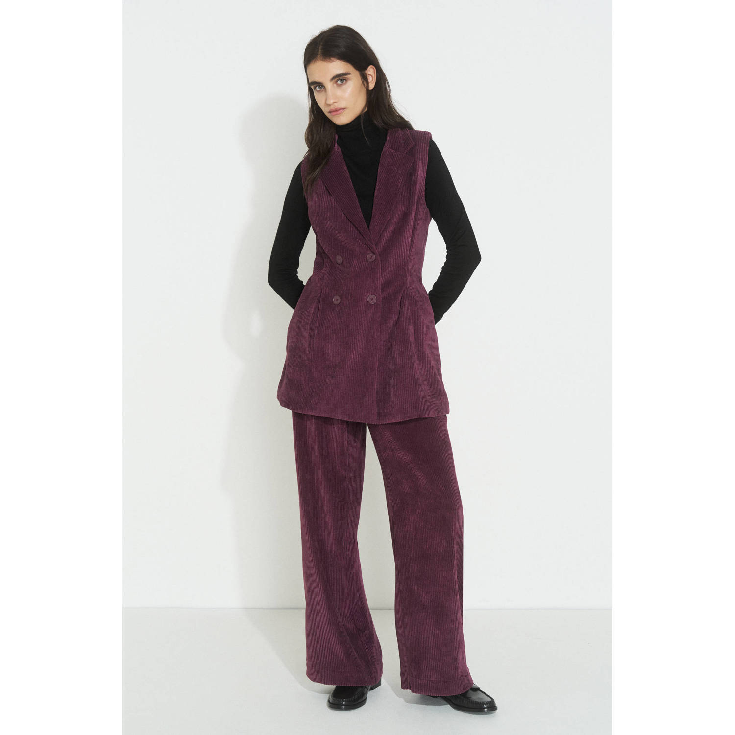 Ruby corduroy gilet paars