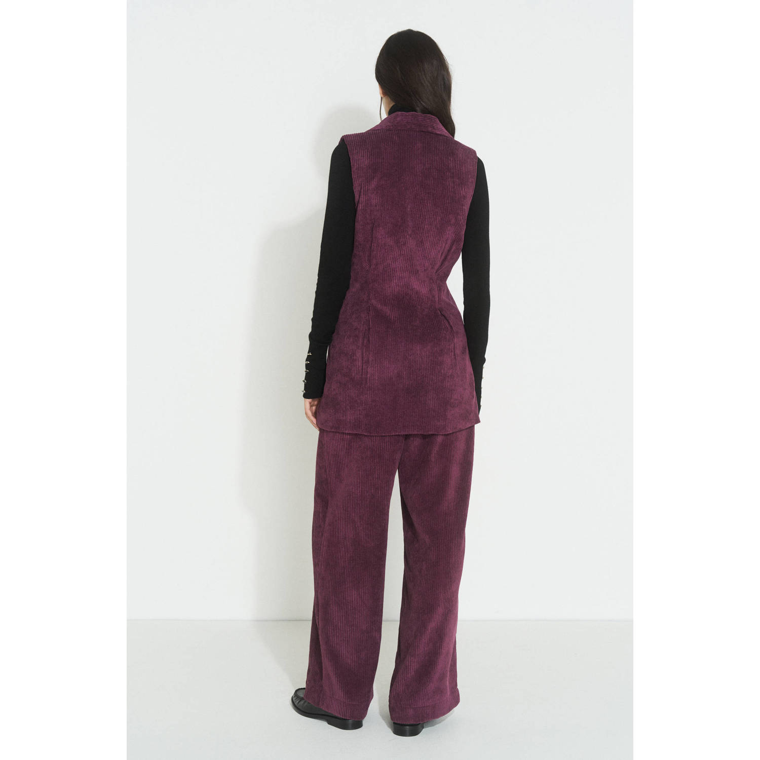 Ruby corduroy gilet paars