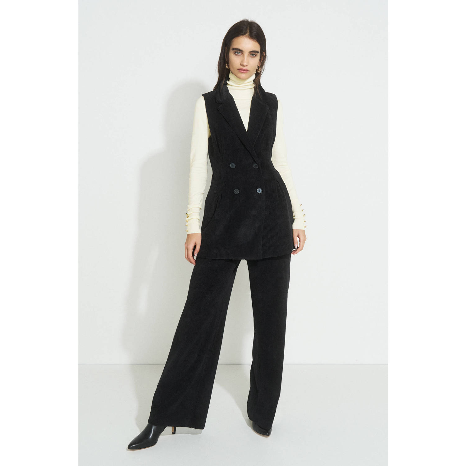 Ruby corduroy gilet zwart