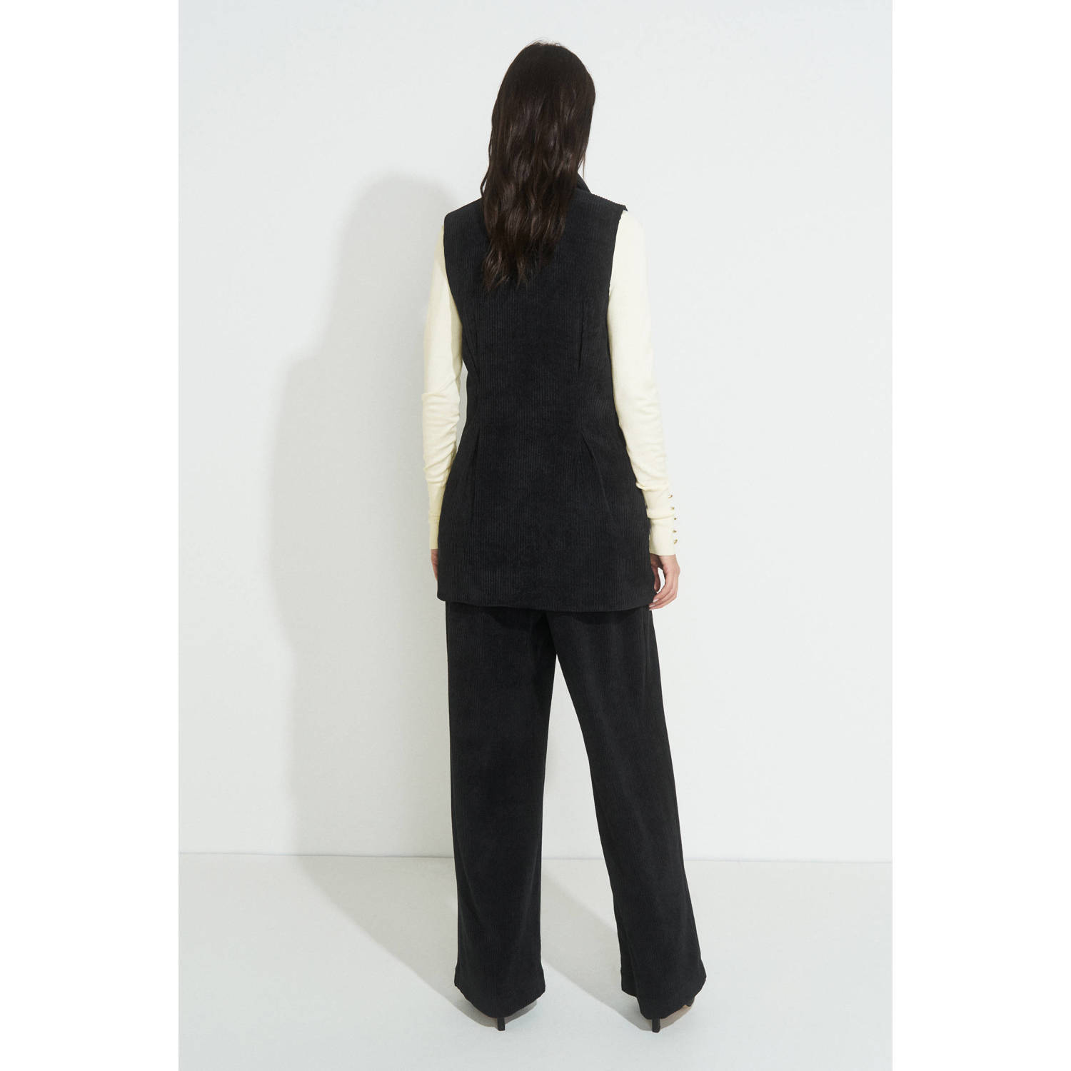 Ruby corduroy gilet zwart