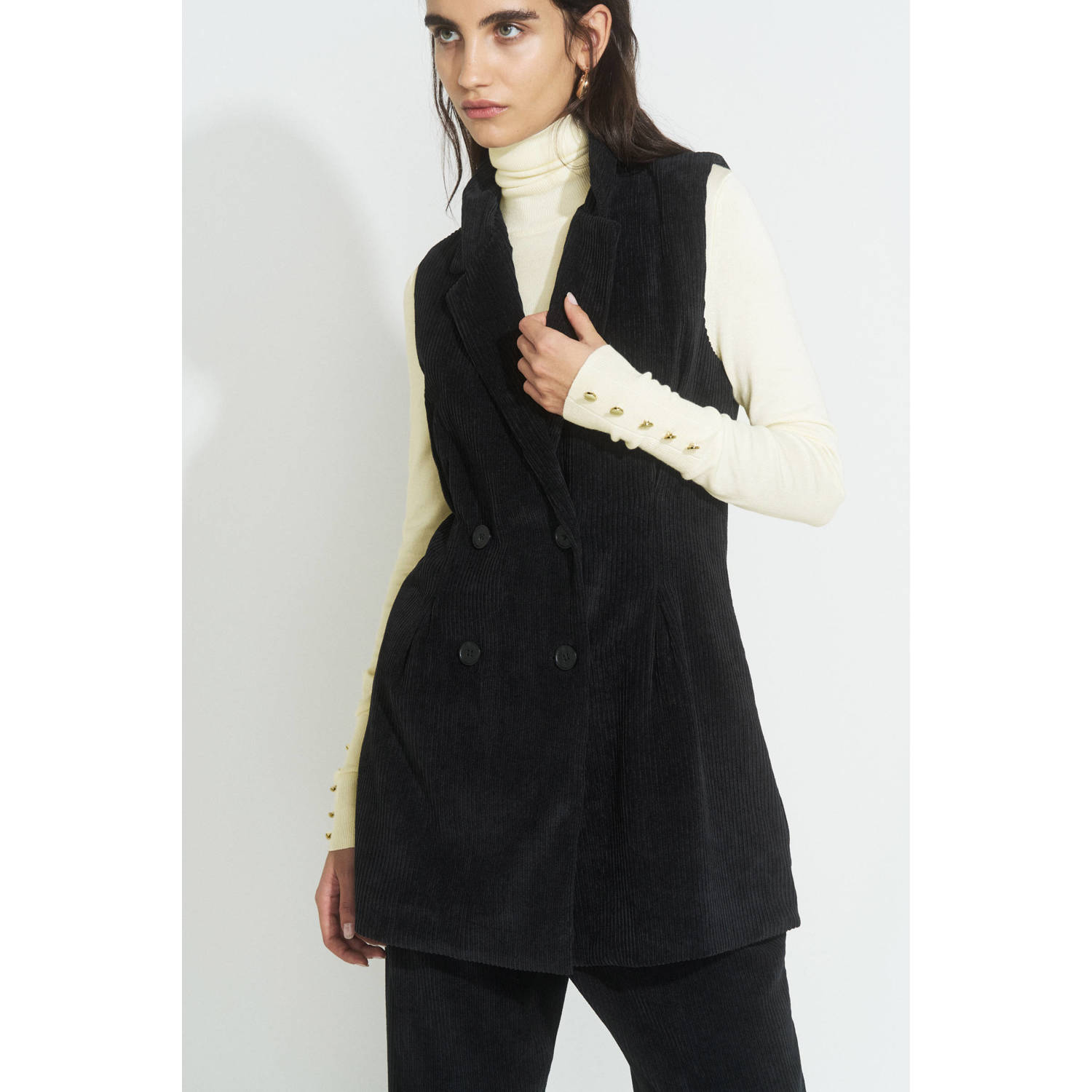 Ruby corduroy gilet zwart