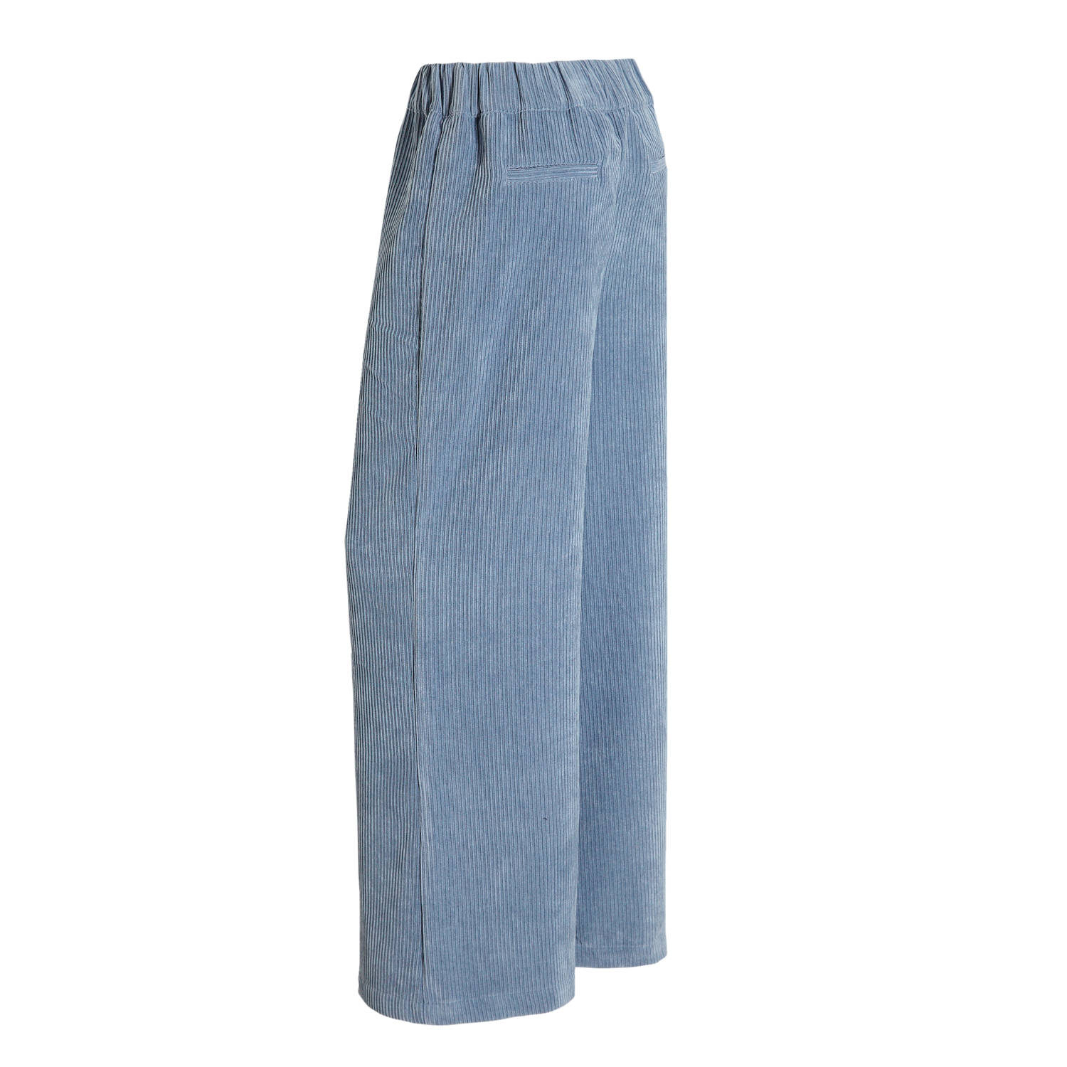 anytime corduroy wide leg broek lichtblauw