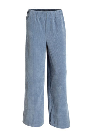 corduroy wide leg broek lichtblauw