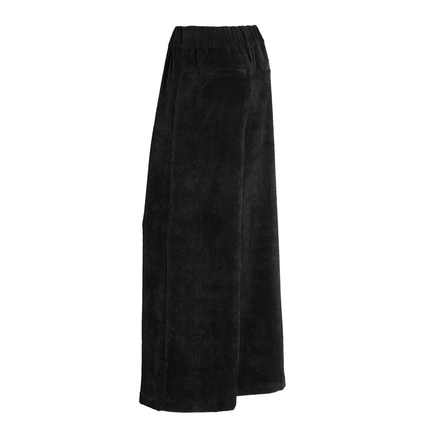 anytime corduroy wide leg broek zwart