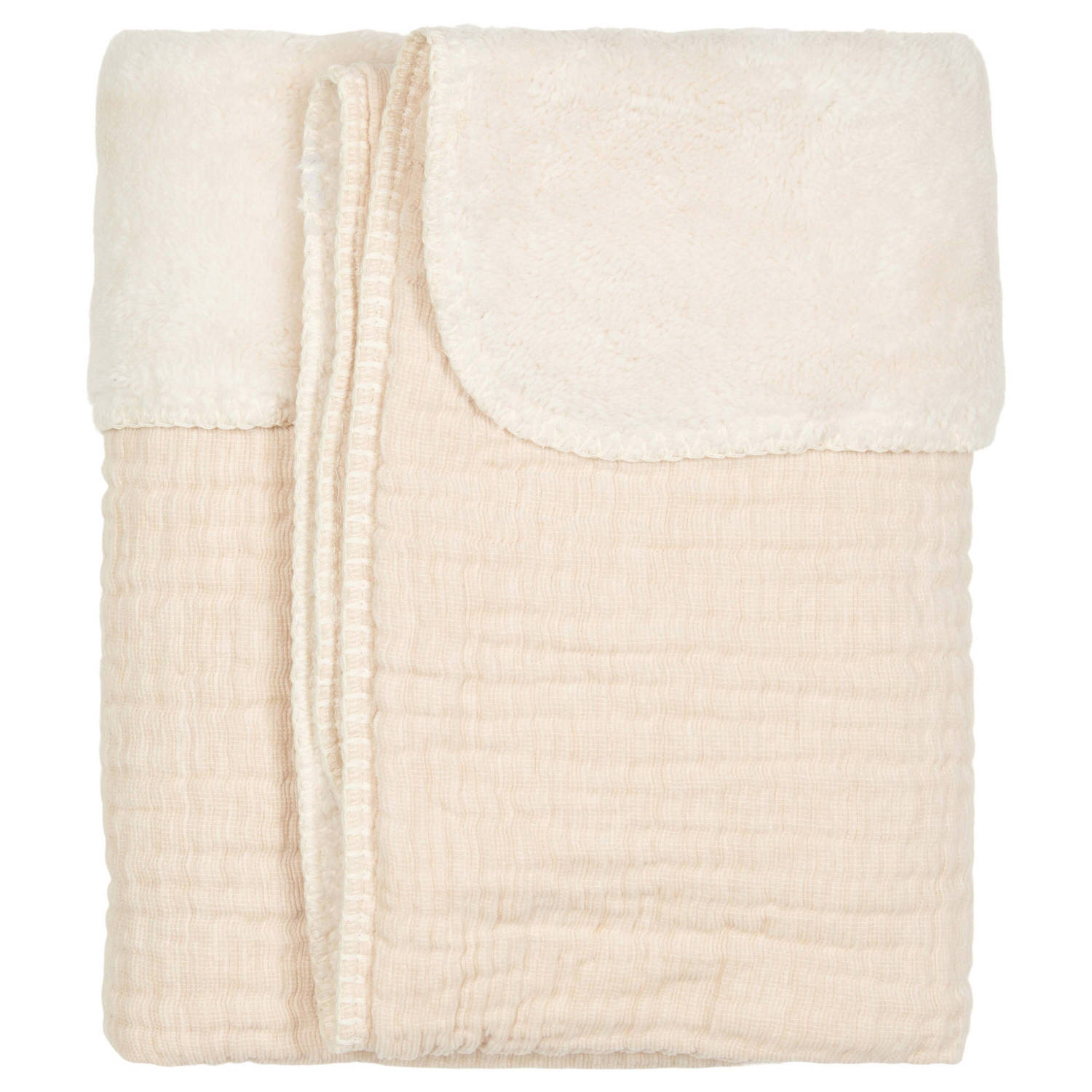 Koeka wiegdeken met teddy Rivoli warm white