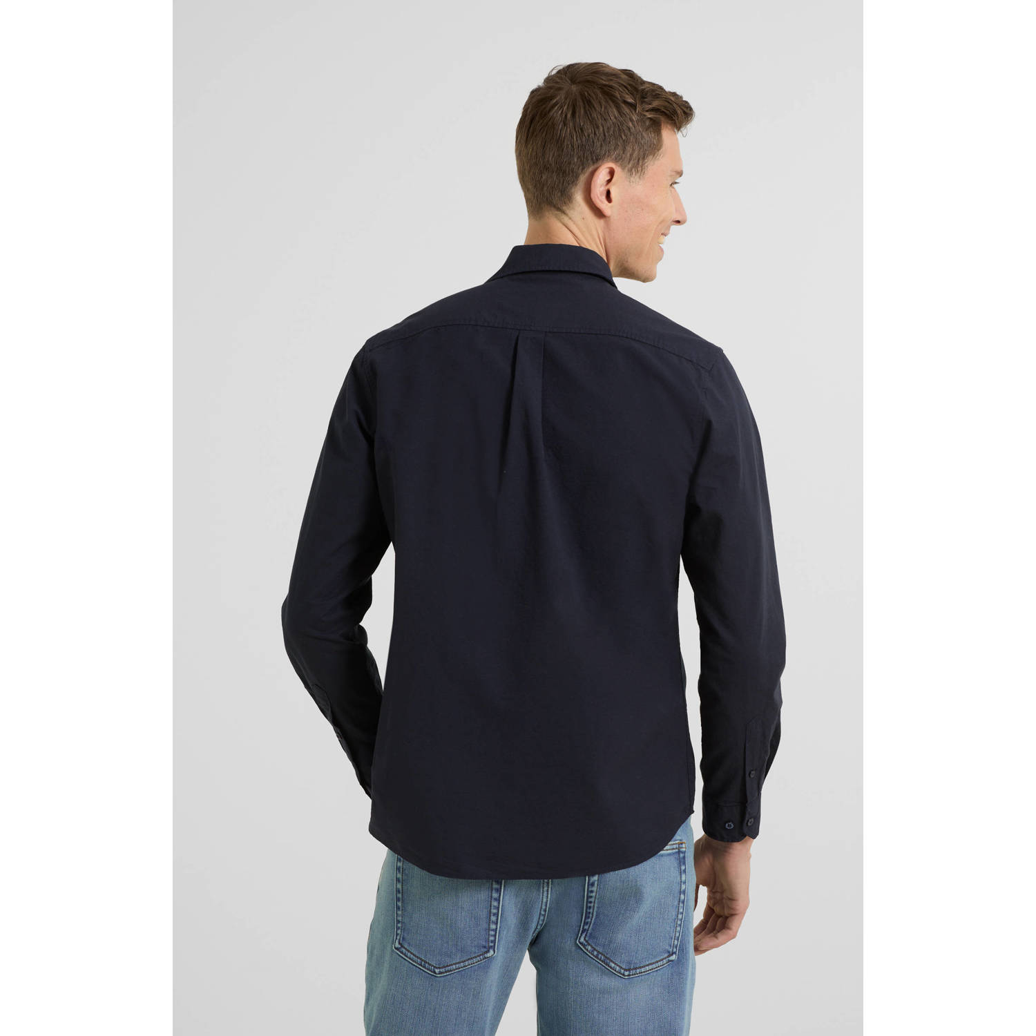 anytime oxford overhemd marineblauw