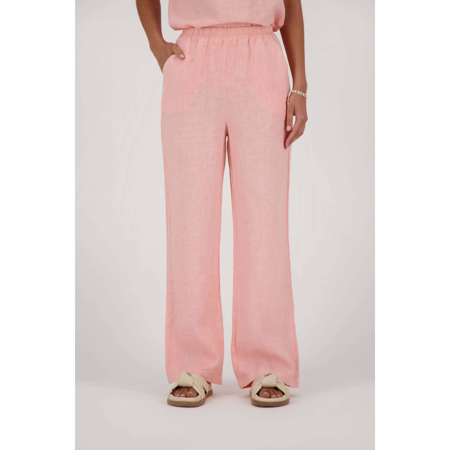 Zusss loose fit broek lichtroze
