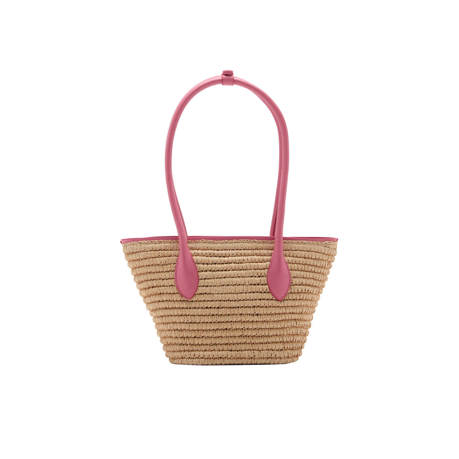 Mango schoudertas naturel roze