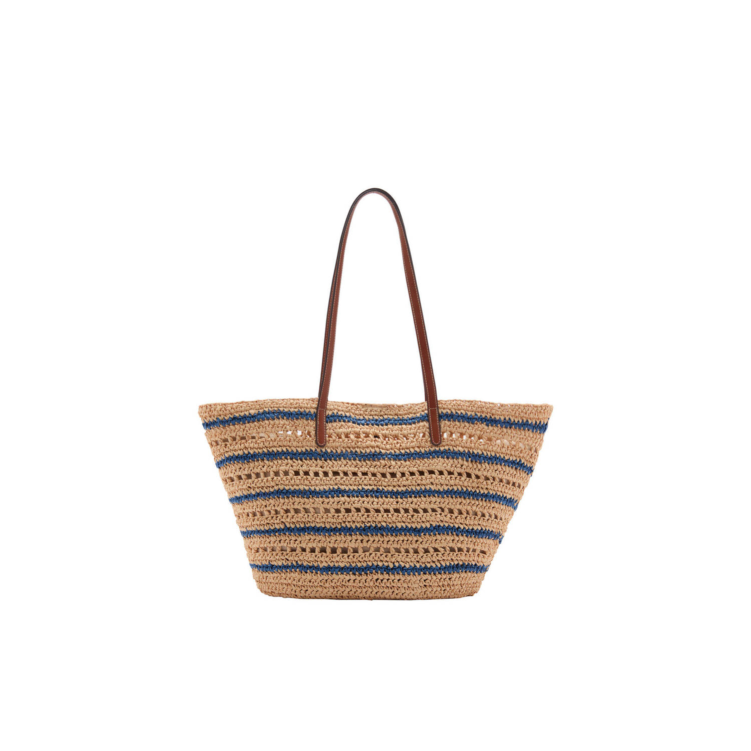 Mango shopper naturel blauw