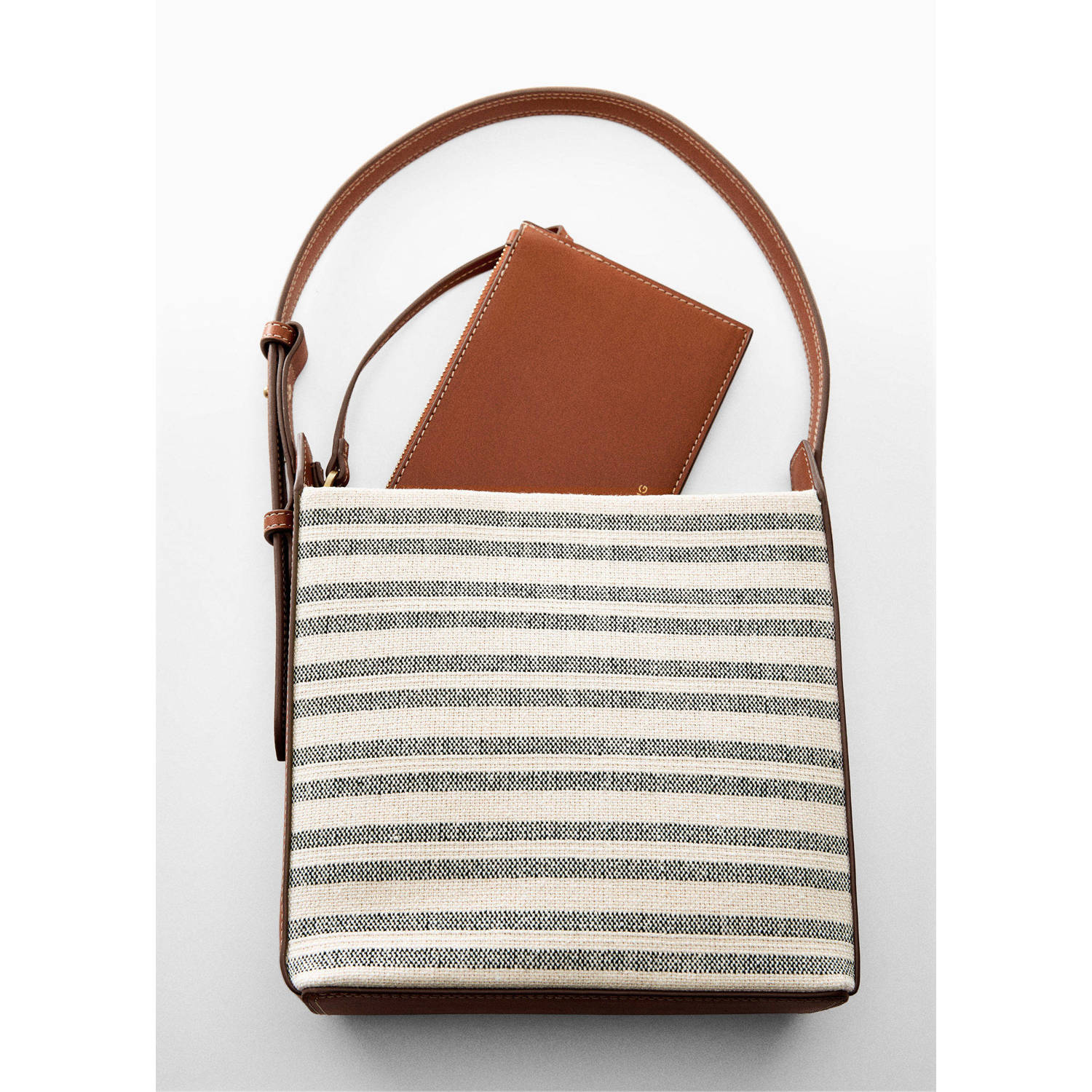 Mango shopper bruin beige