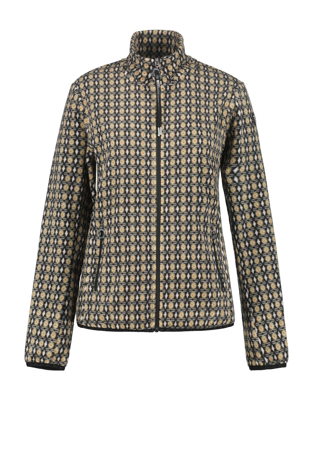 Beige dames Luhta vest Auttoinen met lange mouwen, opstaande kraag en ritssluiting