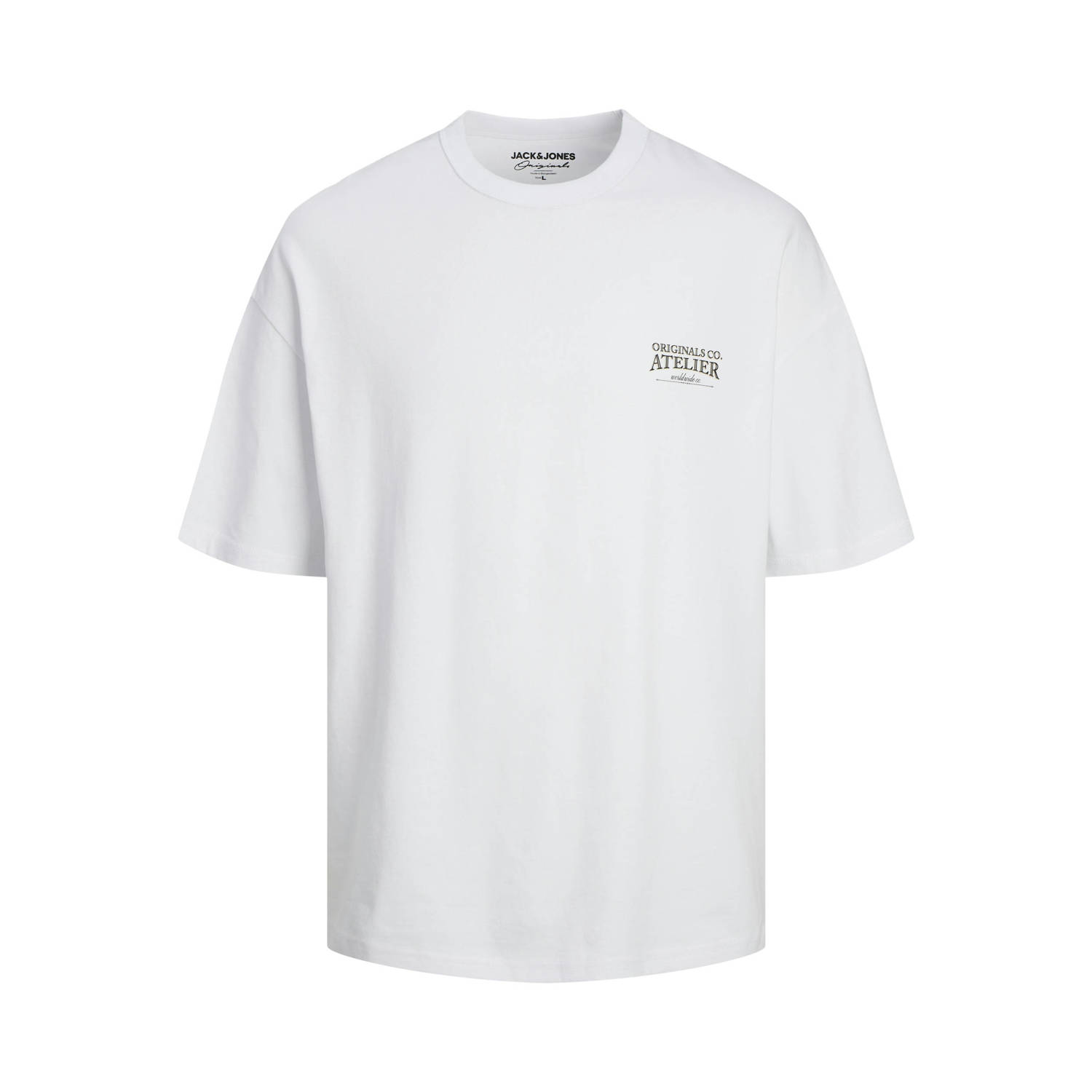 JACK & JONES ORIGINALS T-shirt JORSANTORINI met backprint bright white