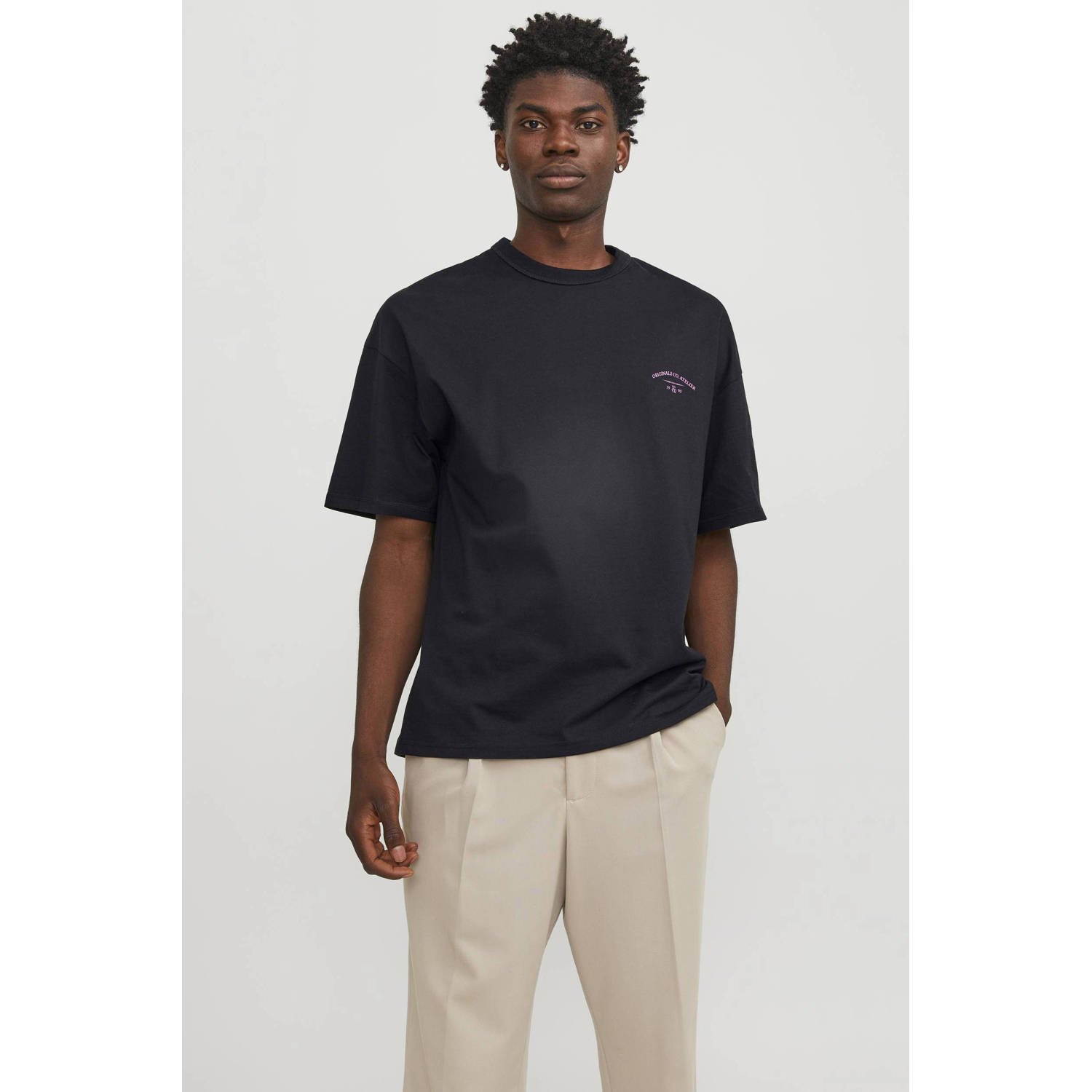 JACK & JONES ORIGINALS T-shirt JORSANTORINI met backprint black