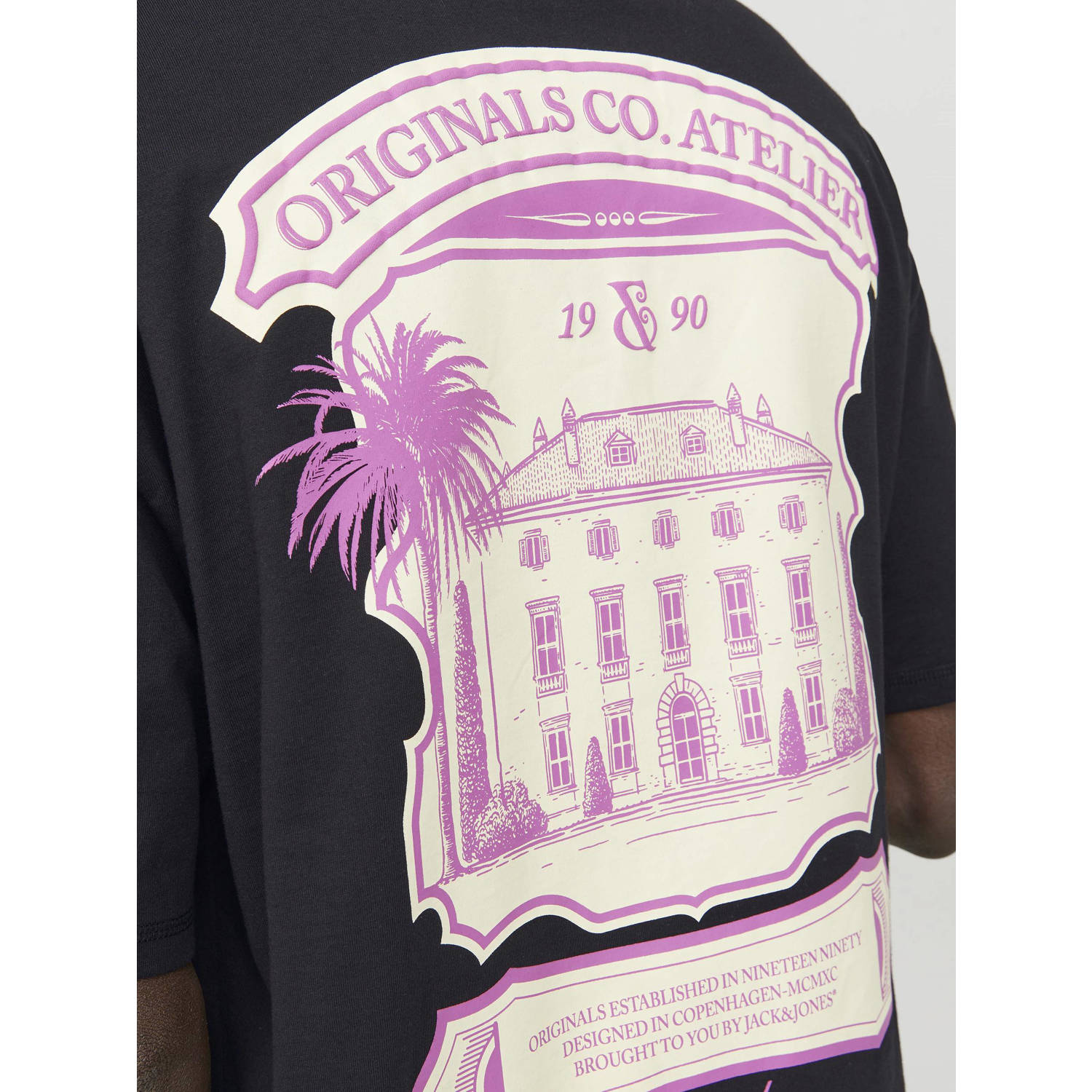 JACK & JONES ORIGINALS T-shirt JORSANTORINI met backprint black