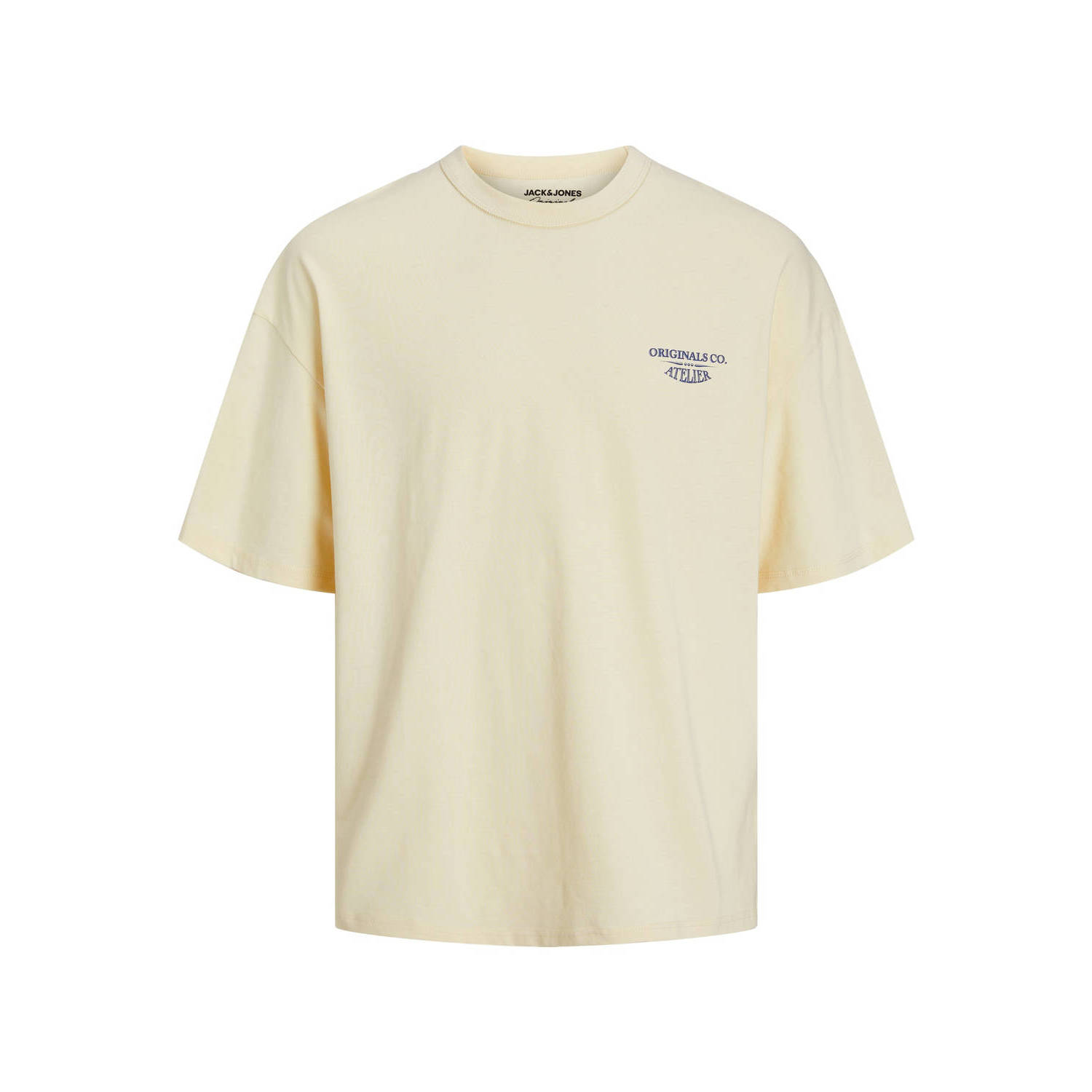 JACK & JONES ORIGINALS T-shirt JORSANTORINI met backprint buttercream