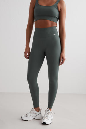 rib sportlegging Seamless grijsgroen