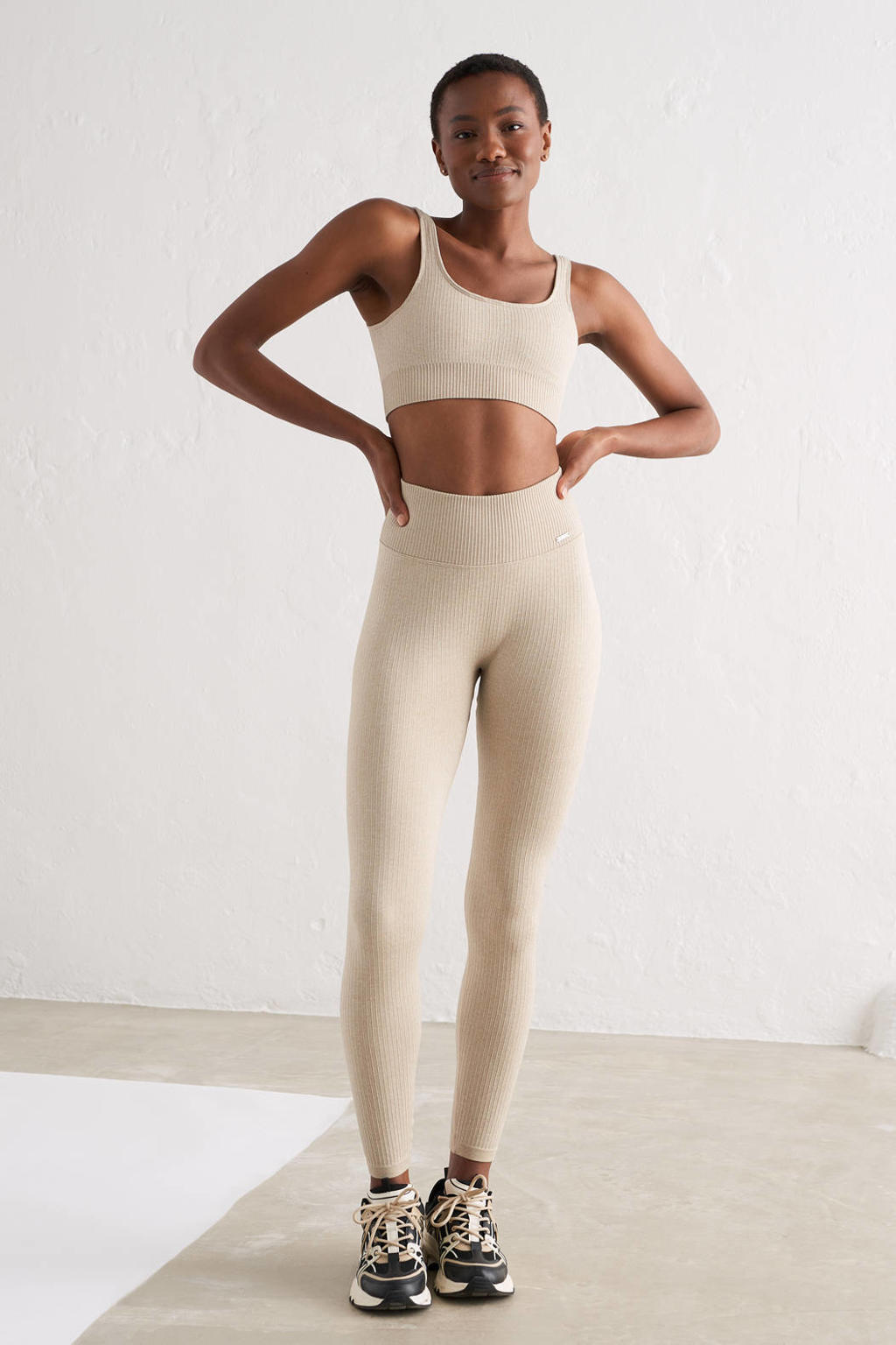 Aim'n level 2 rib sportbh Seamless beige