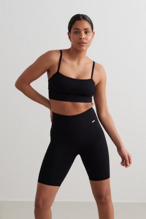 rib sportshort Seamless zwart
