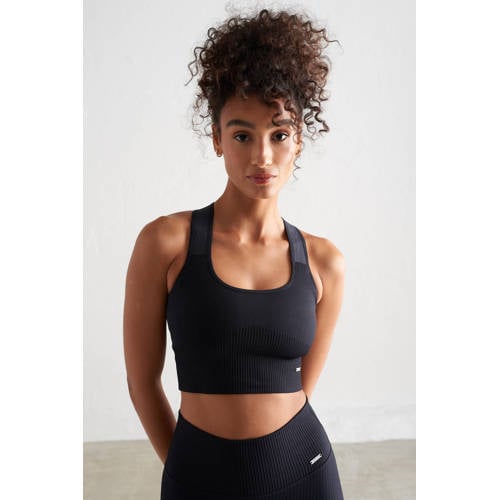 Wehkamp Aim'n level 3 rib sportbh High Support zwart aanbieding