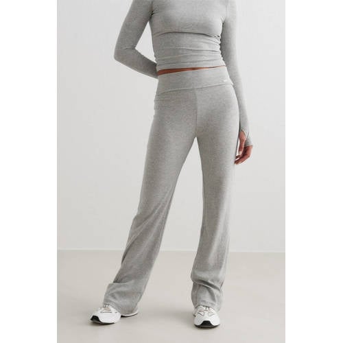 Aim'n rib flared legging Ease lichtgrijs melange afbeelding