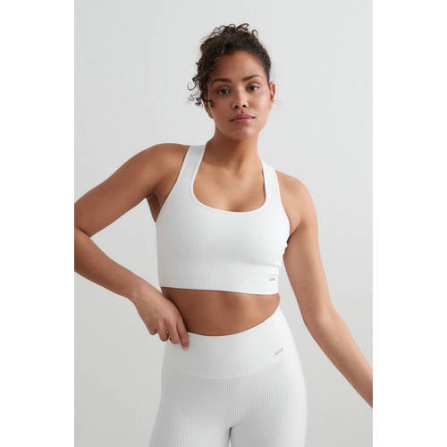 Wehkamp Aim'n level 3 rib sportbh High Support wit aanbieding