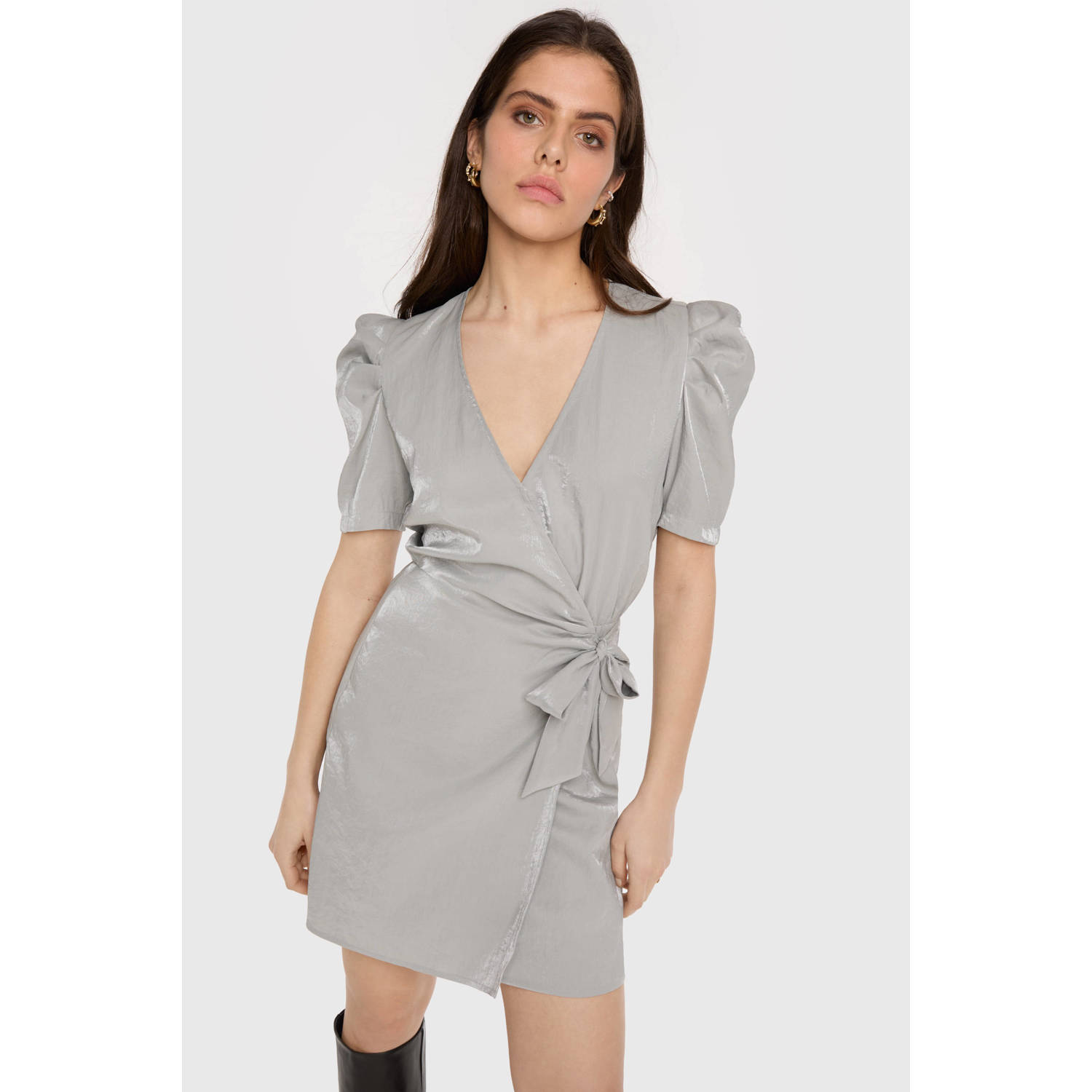 Alix The Label Lurex Wikkeljurk Gray Dames