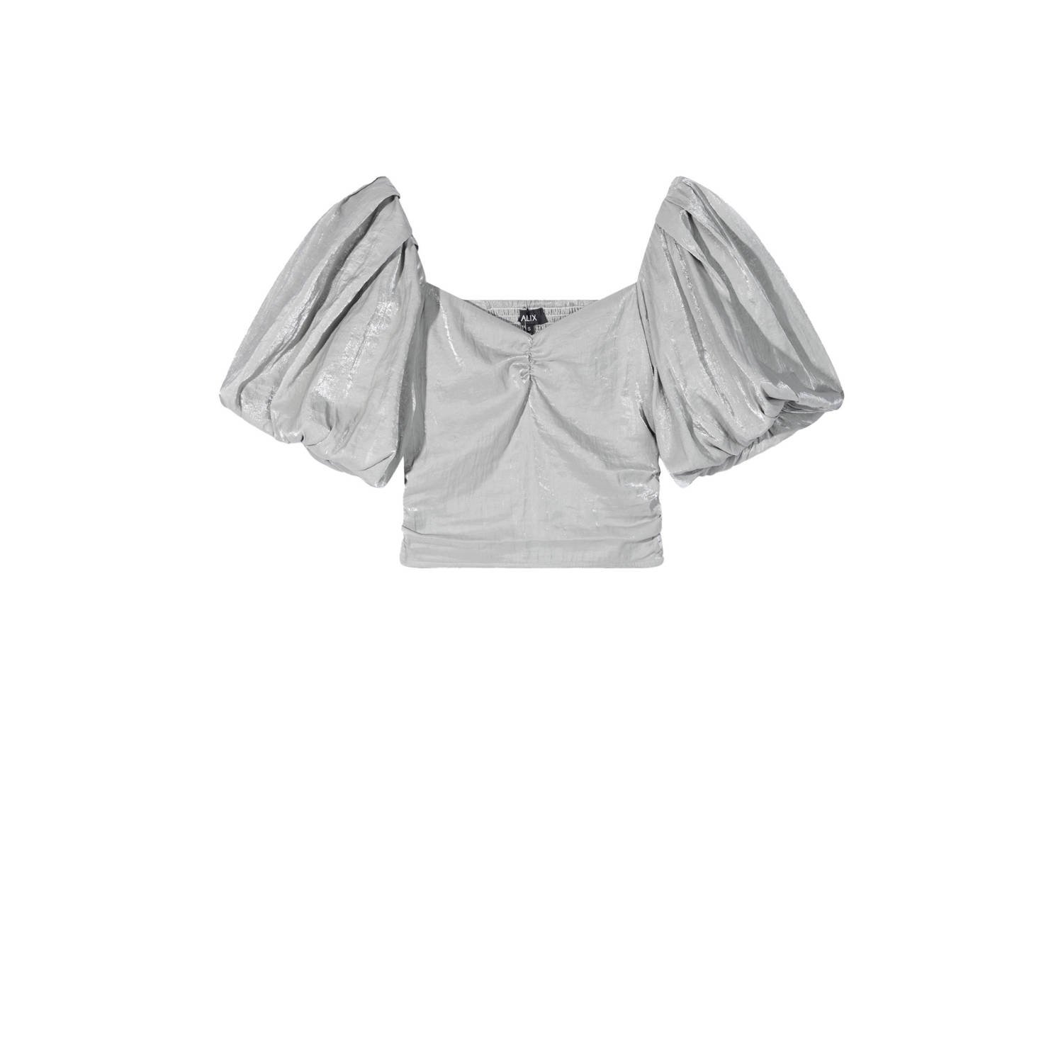 Alix the Label metallic top zilver