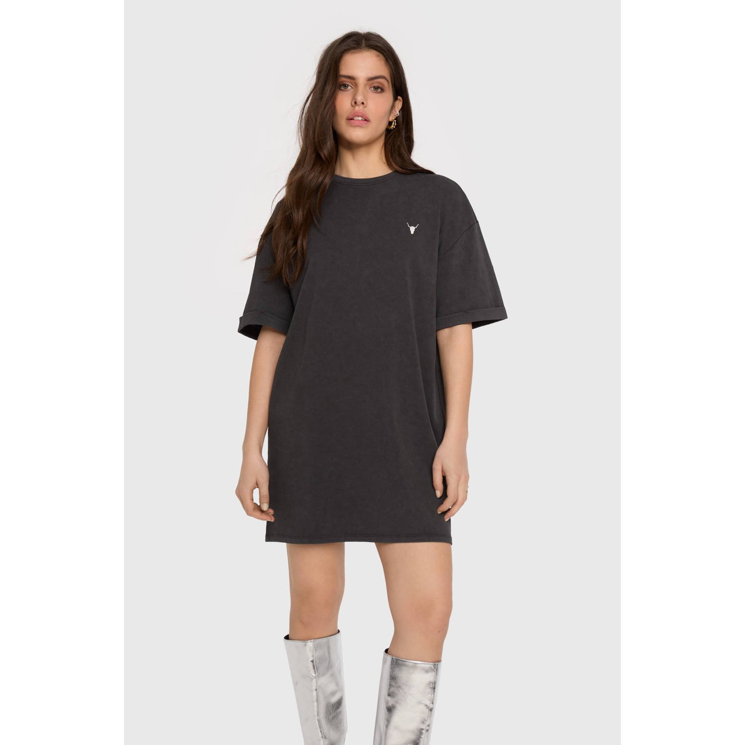 Alix the Label T-shirtjurk antraciet