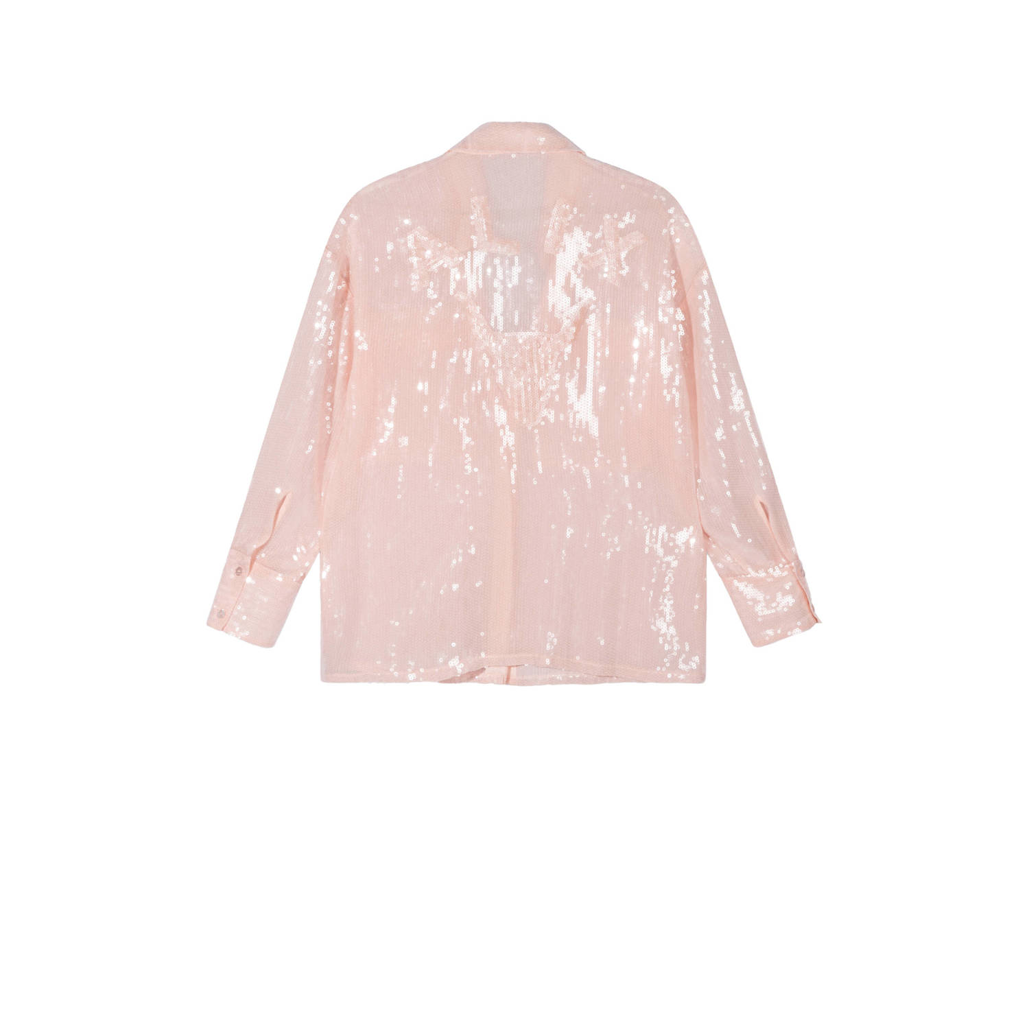 Alix the Label semi-transparante blouse lichtroze