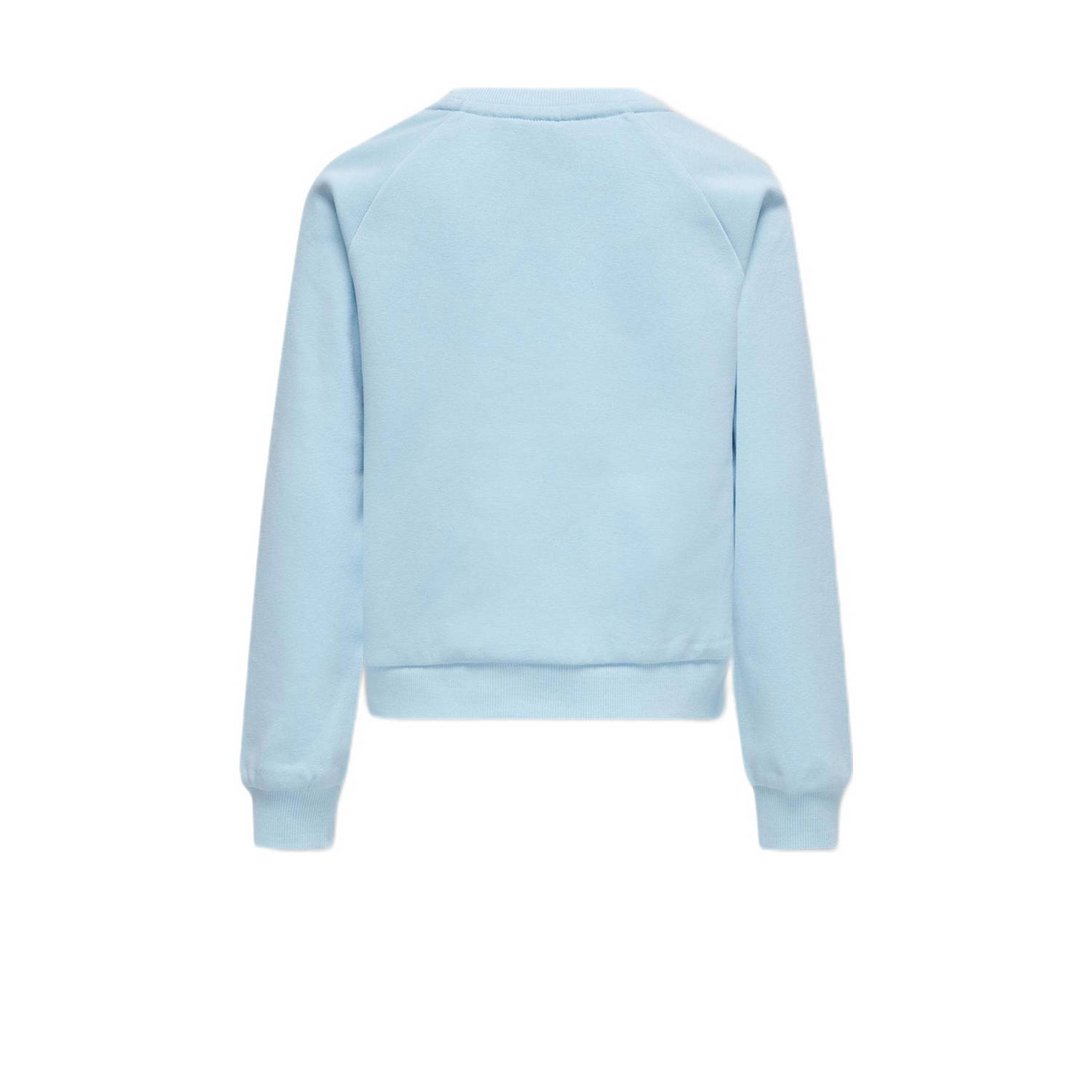 ONLY KIDS GIRL sweater KOGGOLDIE met tekst lichtblauw