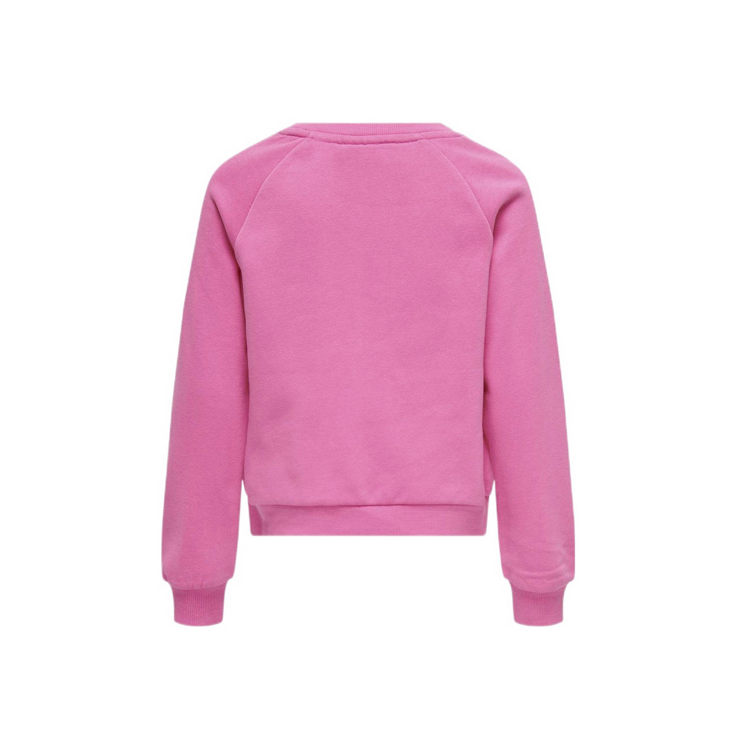 ONLY KIDS GIRL sweater KOGGOLDIE met tekst zoetroze