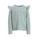 Anytime longsleeve met ruffles grijsgroen / donkerblauw