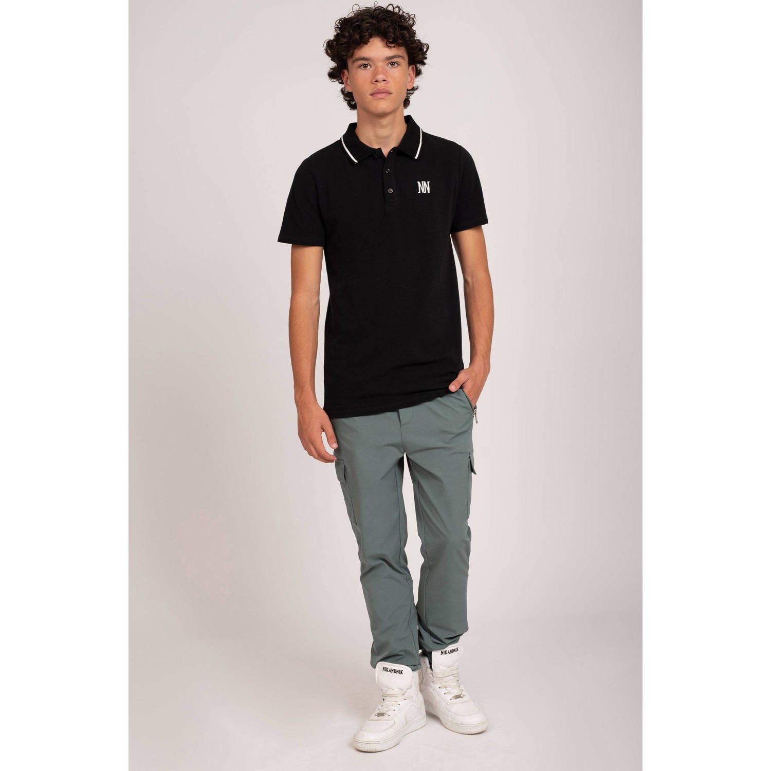 NIK&NIK broek Kenneth grijsgroen Jongens Nylon Effen 140