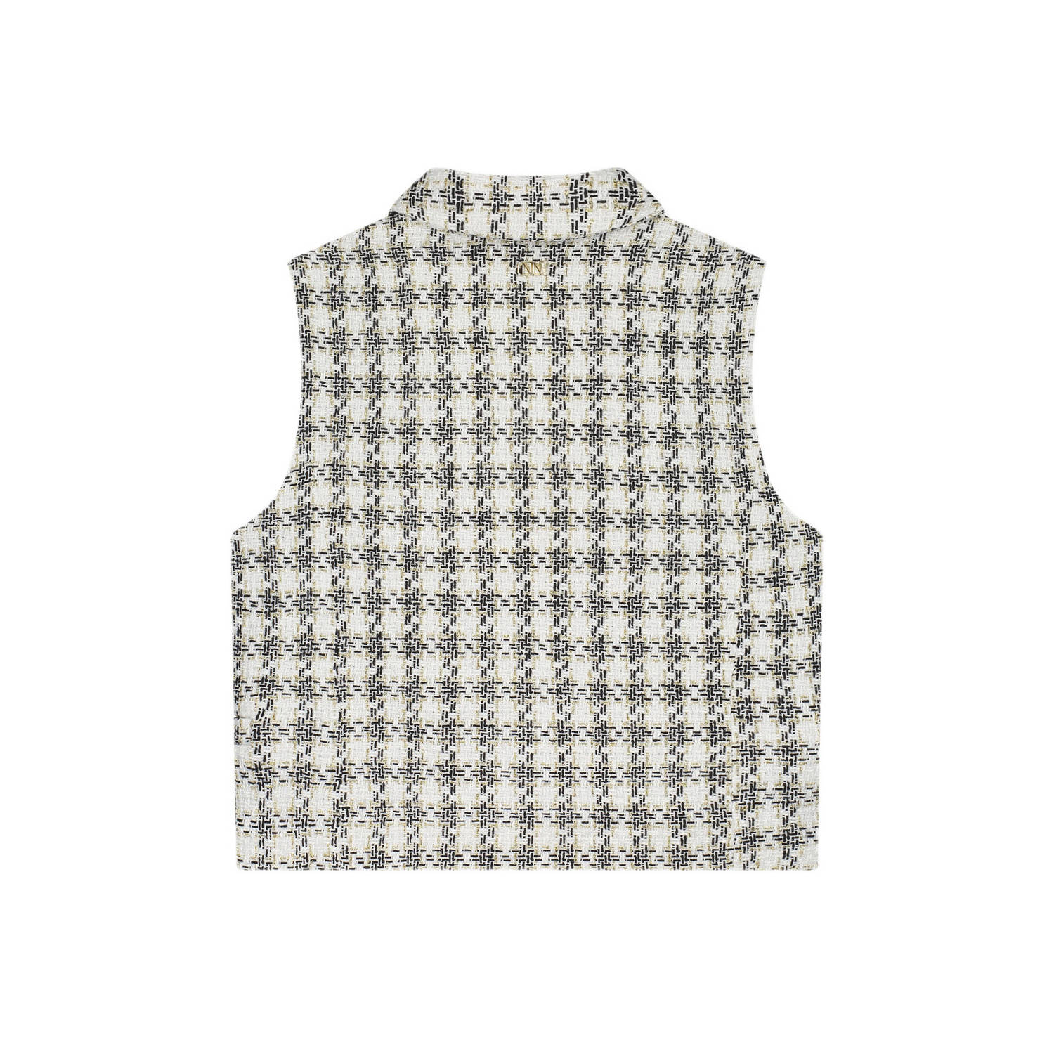 NIK&NIK geruit gilet Sonna zwart offwhite