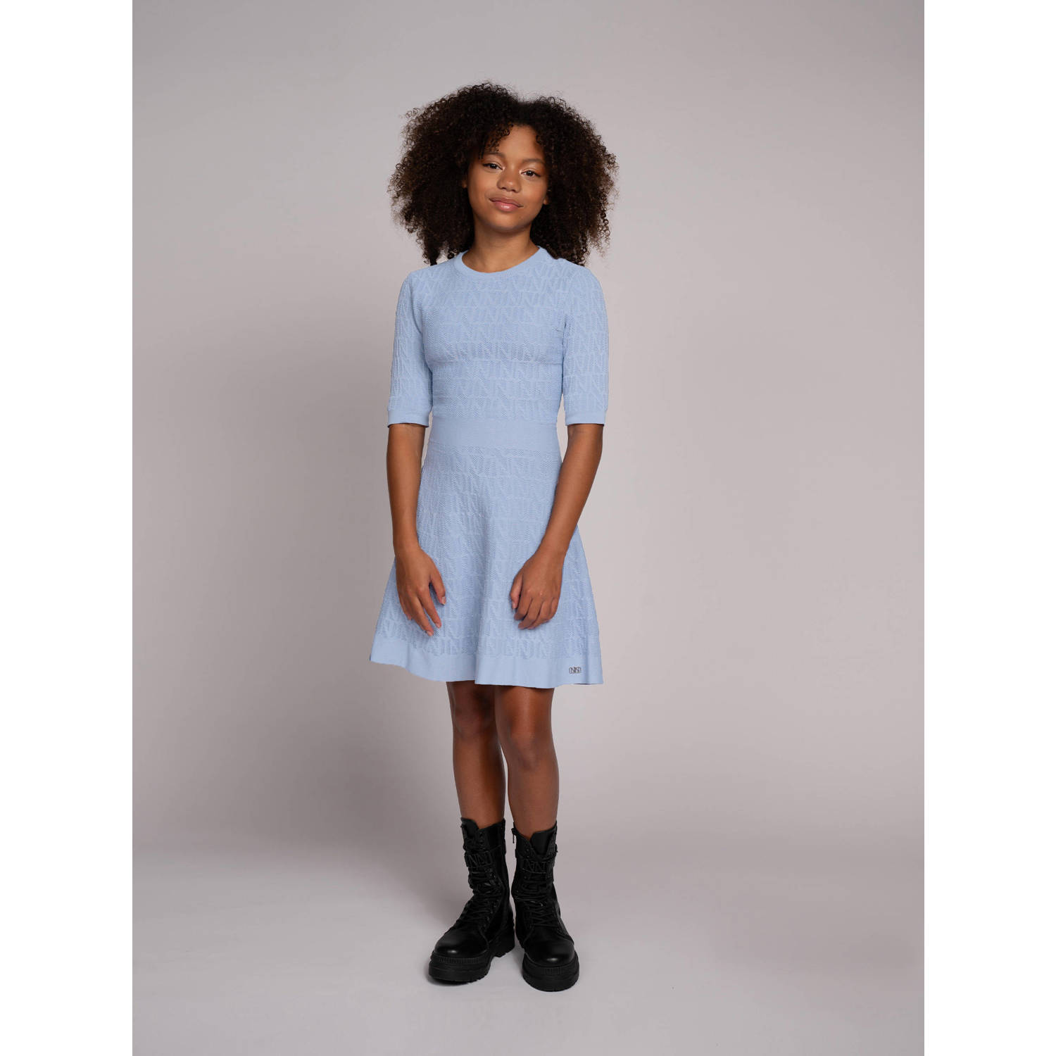 NIK&NIK jurk Jiro met logo lavendelblauw