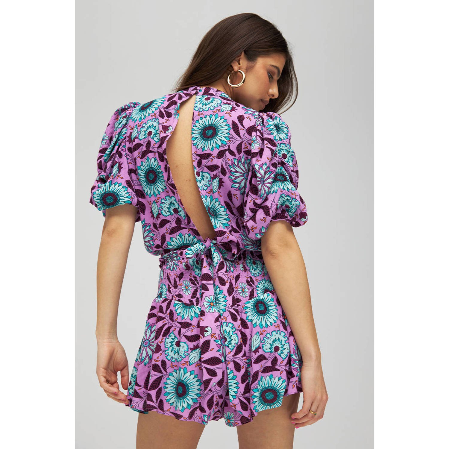 HARPER & YVE gebloemde short RUBY paars blauw