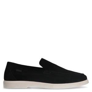 suède loafers zwart