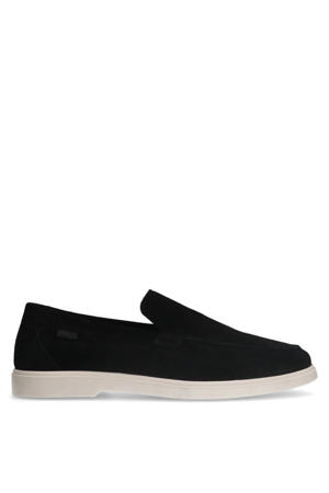 suède loafers zwart