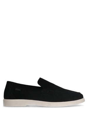 suède loafers zwart