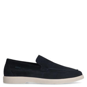suède loafers donkerblauw