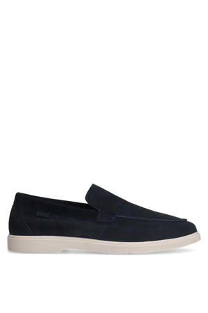 suède loafers donkerblauw