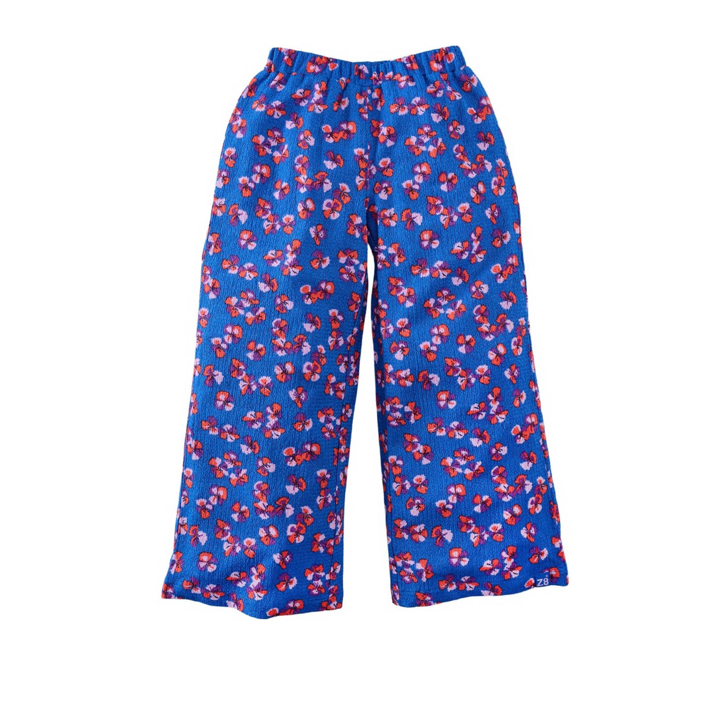 Z8 wide leg broek Mahina met all over print blauw roze Meisjes Polyester 116
