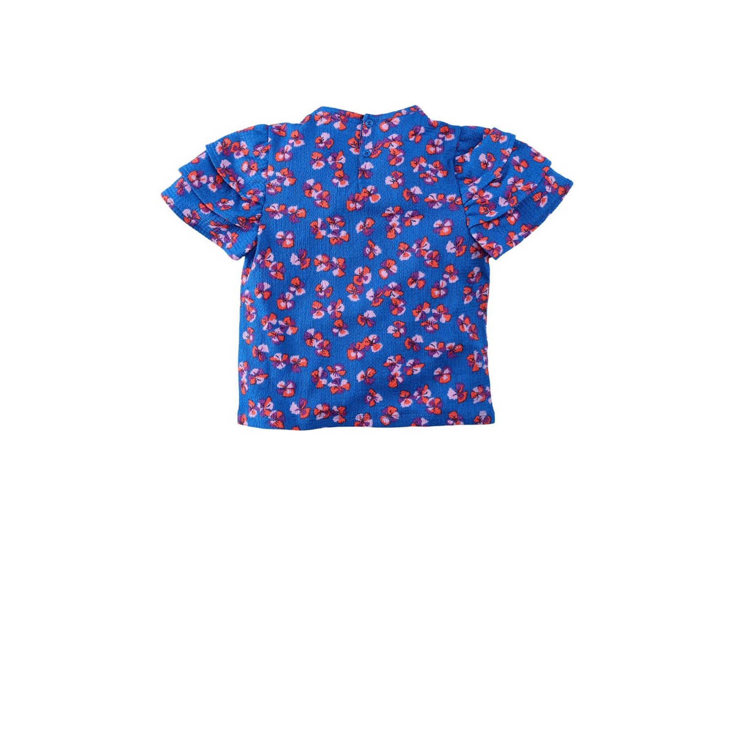 Z8 top Hue met all over print blauw roze